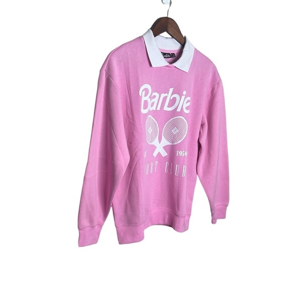 Rare Barbie Graphic Pink Collar Sweatshirt - Picture 4 of 10